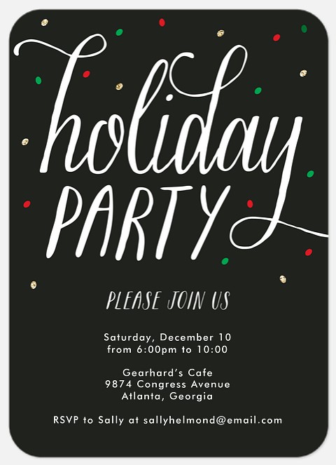 Vibrant Confetti Holiday Party Invitations