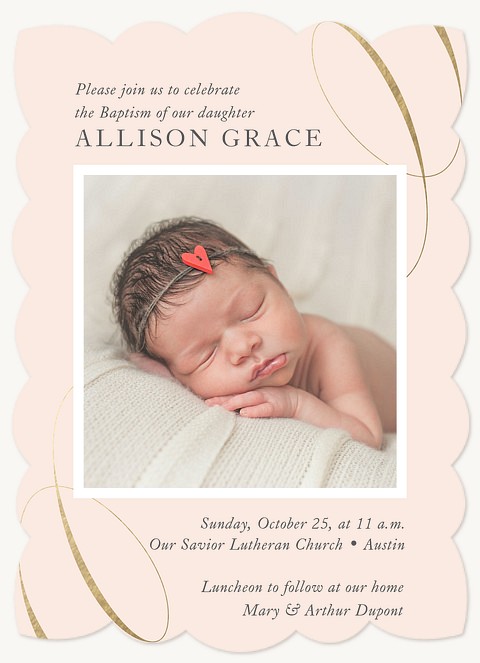 Polished Ribbon Baptisms & Christening Invitations