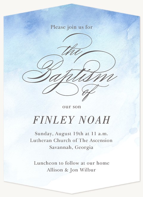 Ocean Script Baptisms & Christening Invitations