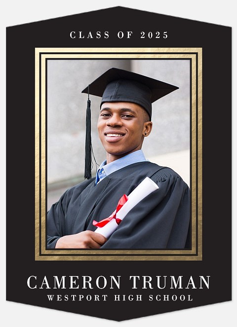 Gilded Double Frame Graduation Cards