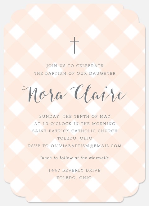 Darling Cross Baptism Christening Invitations