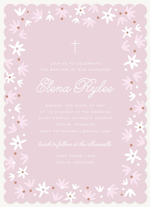 Flora Christening  Baptisms & Christening Invitations