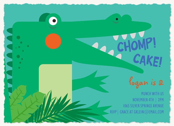 Cake Chomp Kids Birthday Invitations