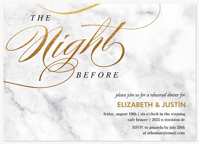 Glamorous Night Rehearsal Dinner Invitations