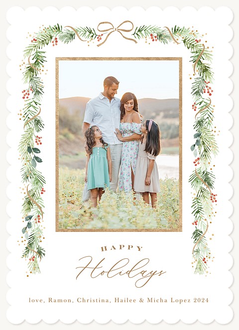 Pine and Bow Photo Holiday Cards