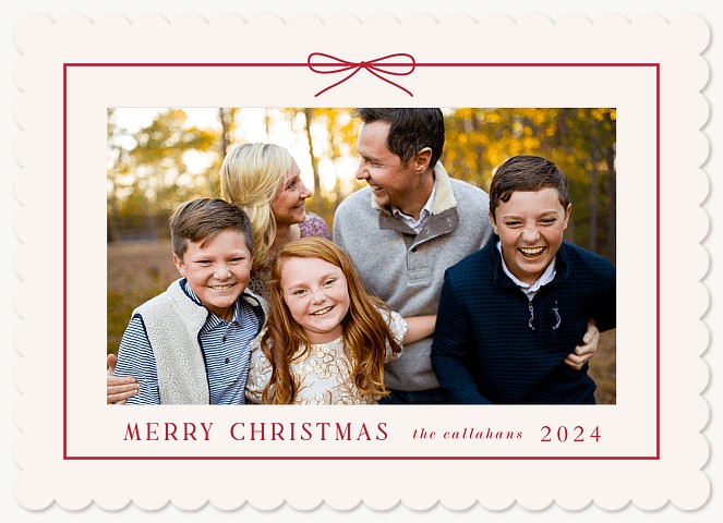 Bow Frame Personalized Holiday Cards