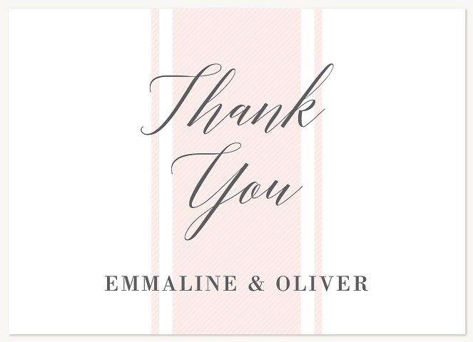 Blush Lines Wedding Thank You Cards