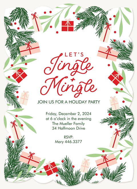 Festive Jingle Holiday Party Invitations