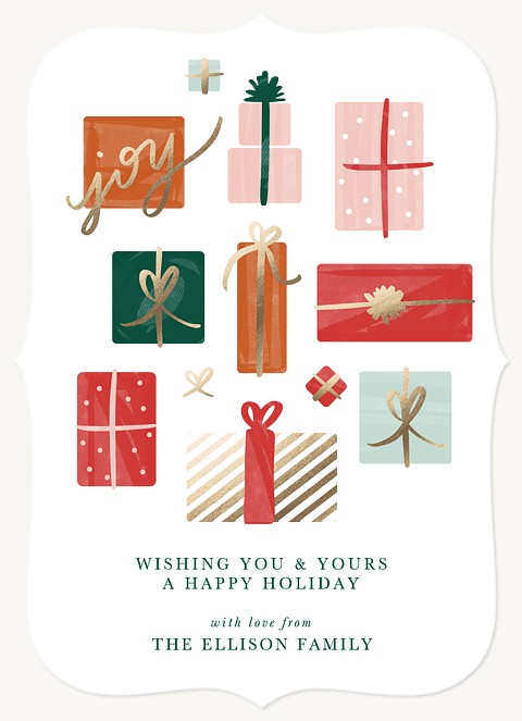 Modern Presents Personalized Holiday Cards