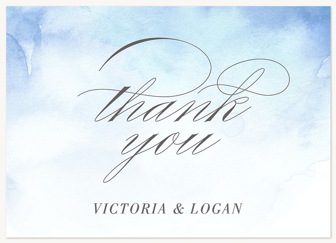 Ocean Script Wedding Thank You Cards