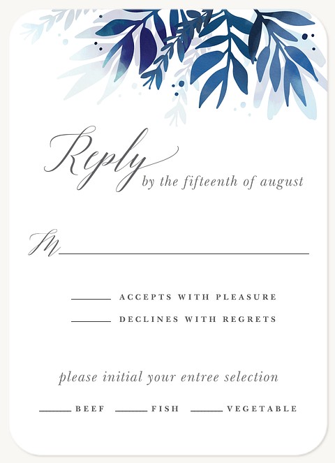 Twilight Flora Wedding RSVP Cards