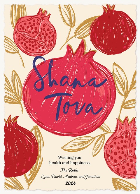 Painted Pomegranates  Rosh Hashanah cards