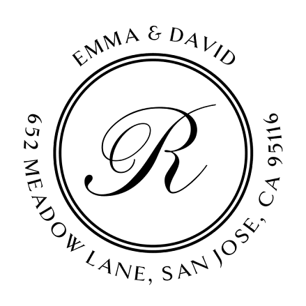 Center Monogram | Custom Rubber Stamps