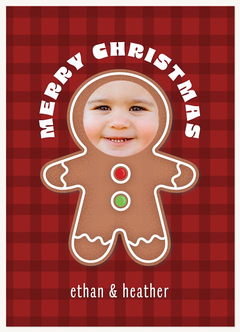 Gingerbread Plaid Greeting Cards