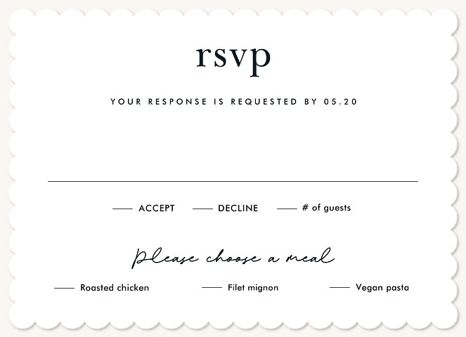 Modern Type Wedding RSVP Cards