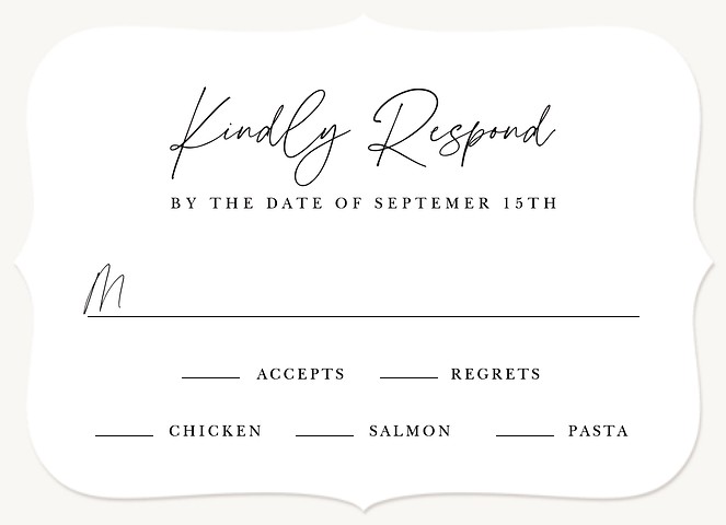 Classic Type Wedding RSVP Cards