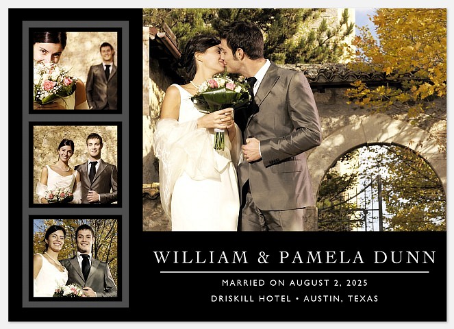 Classic Black Four Wedding Photo Cards Wedding Announcements