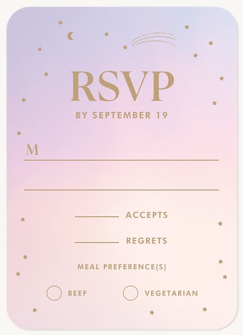 Soft Dusk Wedding RSVP Cards