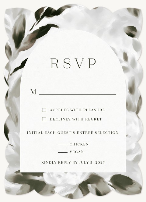 Moody Floral Wedding RSVP Cards