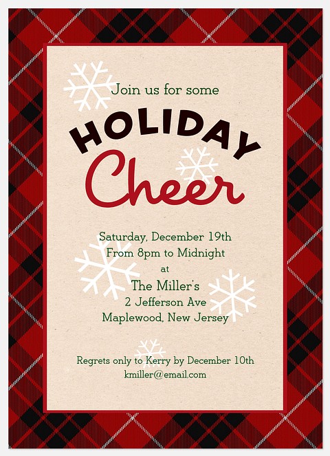 Plaid Cheer Holiday Party Invitations