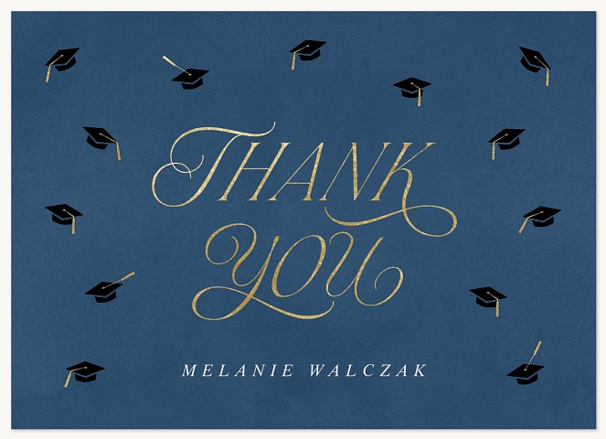 Flying Grad Caps Thank You Cards 