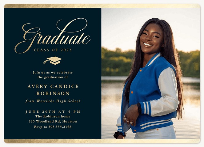 Exquisite Script Graduation Cards