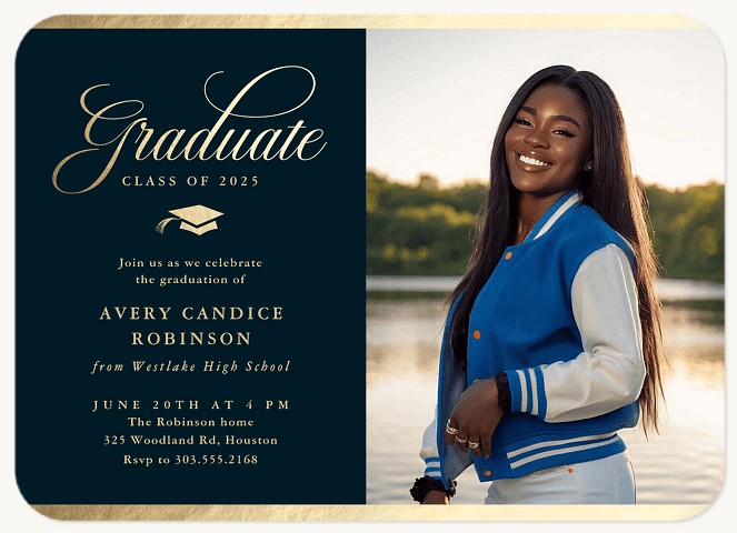 Exquisite Script Graduation Cards