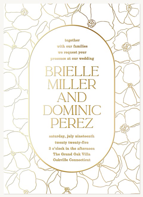 Lined Floral Wedding Invitations