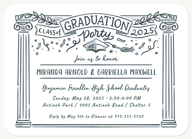 Academic Pillars Graduation Cards