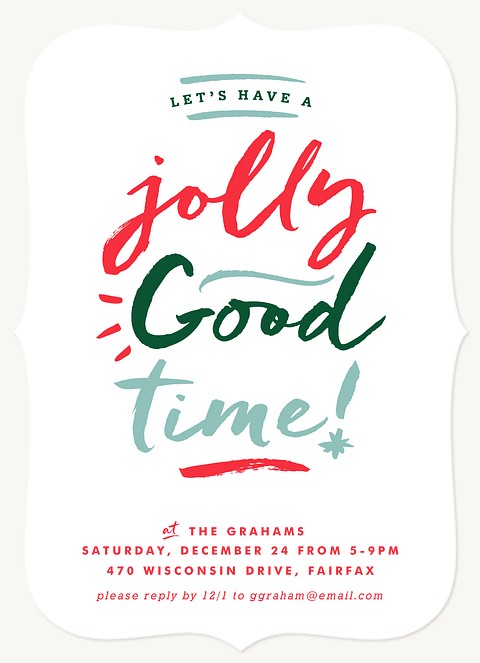 Jolly Good  Holiday Party Invitations