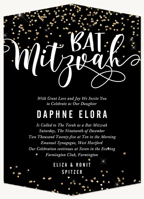 Glittering Bat Mitzvah Invitations