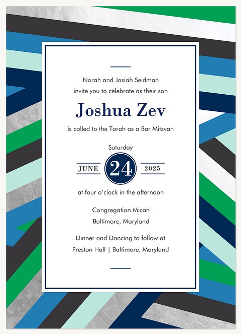 Bold Bands Bar Mitzvah Invitations