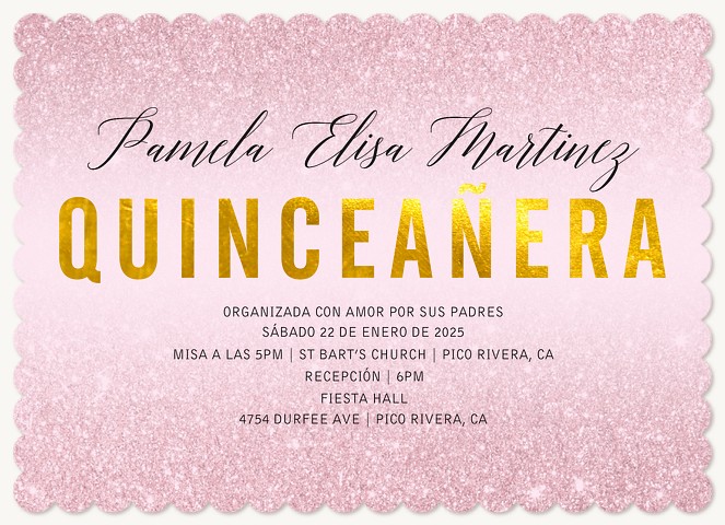 Pink Chic Quinceañera Invitations