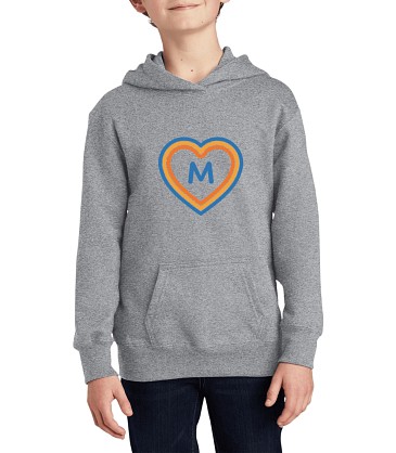 Heartfelt Initial Youth Hoodie Sweatshirt 