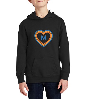 Heartfelt Initial Youth Hoodie Sweatshirt 