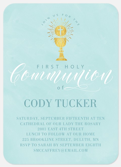 Symbolic Elegance First Communion Invitations