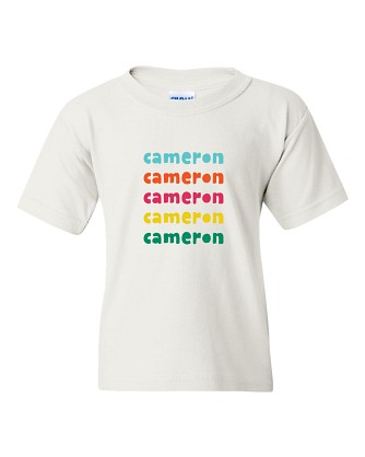 Colorful Name Gildan Youth 100% Cotton T-shirt