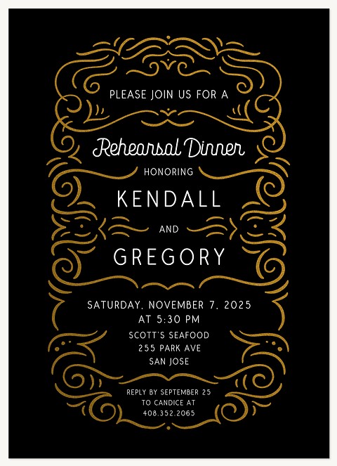 Ornamental Swirls Rehearsal Dinner Invitations