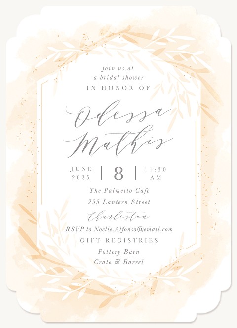 Soft Laurels Bridal Shower Invitations