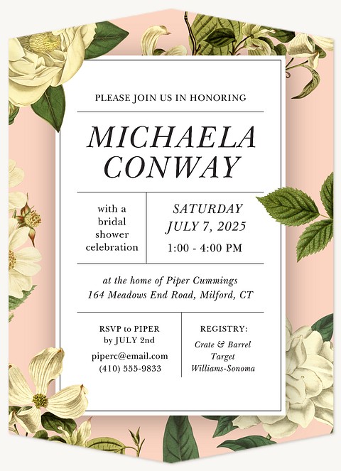 Floral Splendor Bridal Shower Invitations