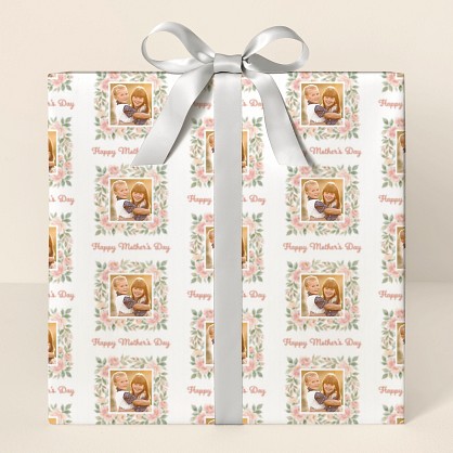 Floral Frames Photo Wrapping Paper