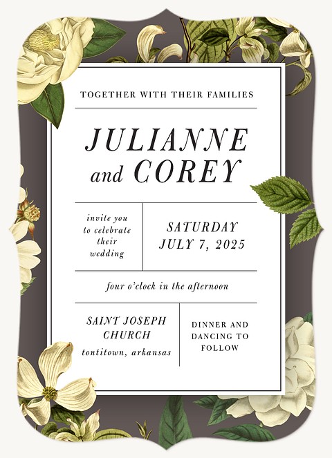 Vintage Garden Wedding Invitations