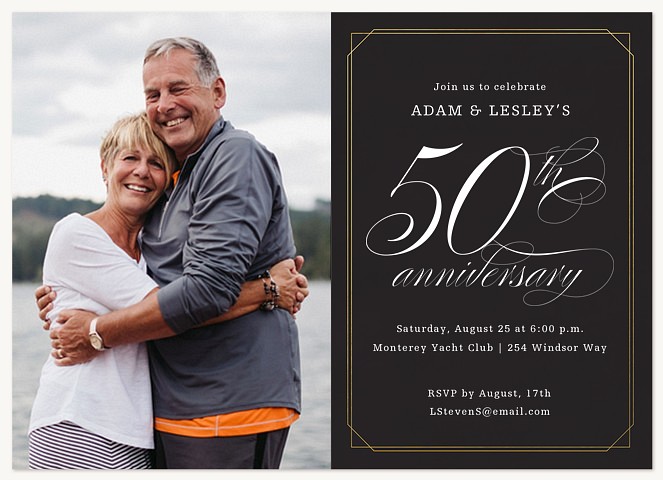 Elegant Soiree Wedding Anniversary Invitations