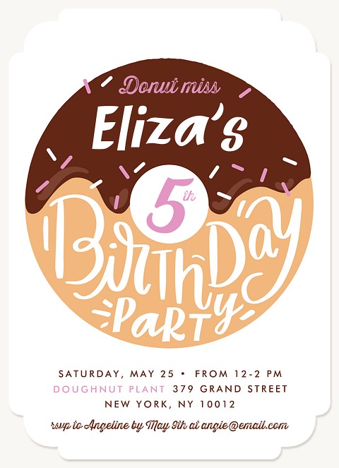 Donut Day Kids Birthday Invitations