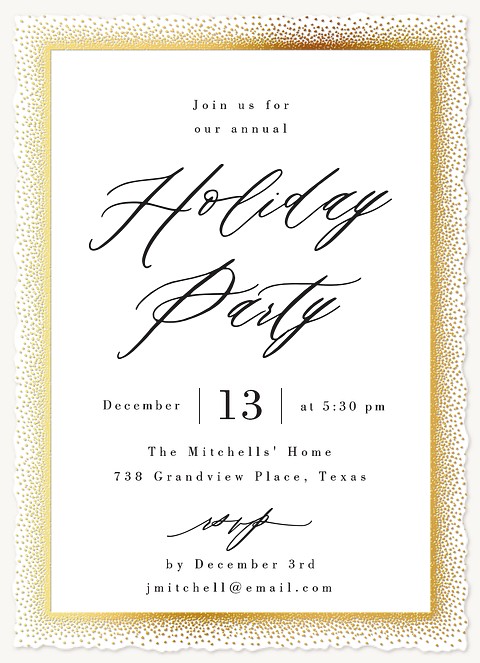  Dipped Border Holiday Party Invitations