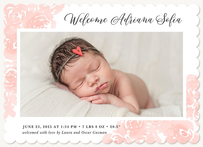 Rose Garden Baby Announcements