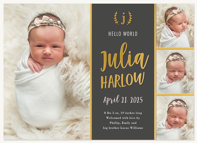 Chic Laurels Baby Announcements