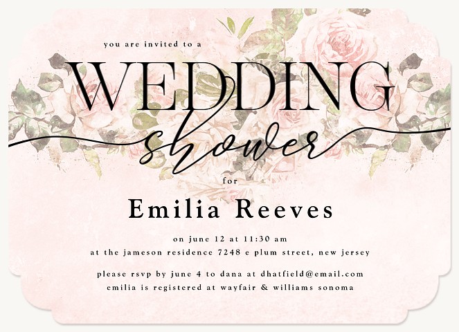 Rose Letters Bridal Shower Invitations