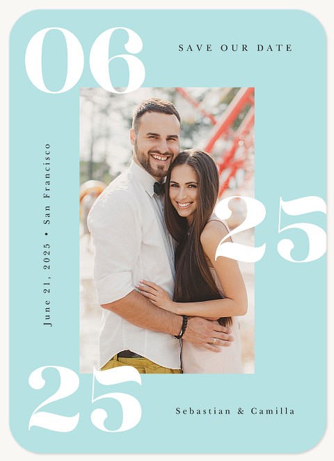 Modern Numbers Save the Date Cards