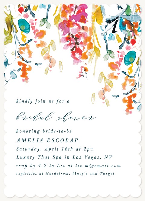 Wildflower Bouquet Bridal Shower Invitations